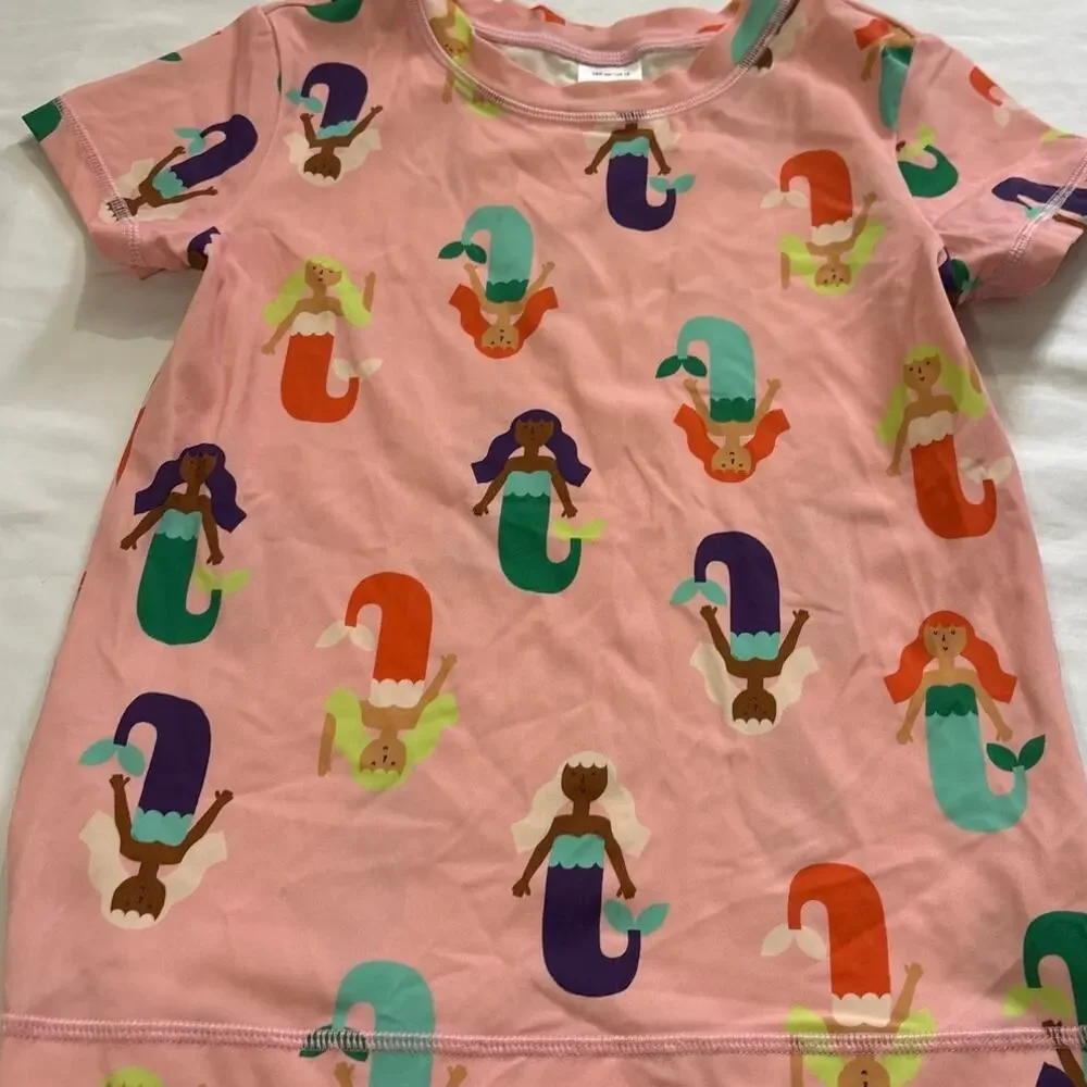 Hanna Anderson Womens 12 Merry Mermaids Swimwear Girls Bathing Suit Rash Gaurd